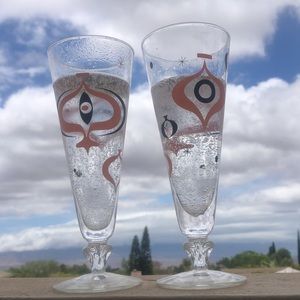 Rare Atomic starburst pink amoeba pilsner glasses